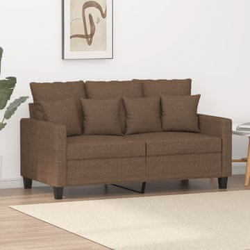 Vidaxl Dvosjed, Smeđa, 120 cm, Presvučena tkaninom