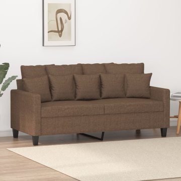 Vidaxl Dvosjed, Smeđa, 140 cm, Presvučena tkaninom