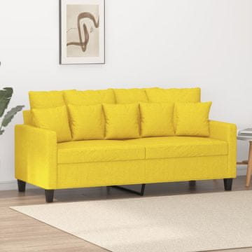Vidaxl Dvosjed Kauč Svijetložute boje 140 cm Presvlaka od tkanine