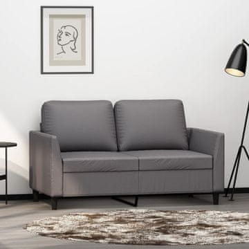 Vidaxl Dvosjed, siva, 120 cm, umjetna koža