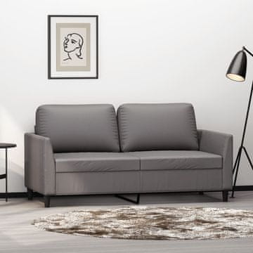 Vidaxl Dvosjed, siva, 140 cm, umjetna koža