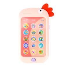 Aga4Kids Dječji telefon Pijetao Ružičasti
