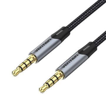 MojPlanet Audio kabel TRRS 3,5 mm mini jackc Vention BAQHF 1 m sivi