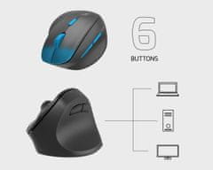 Natec Crake 2 vertikalni bežični miš, 2400DPI, Bluetooth, za dešnjake (MOUSE-NAT-CRAKE2-R)