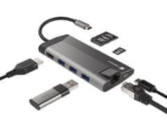 Natec Fowler Plus USB hub, 3x USB-A, HDMI, Ethernet, USB-C, microSD (USB-HUB-NAT-FOWLER-PLUS)