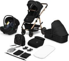 Lionelo Amber 3u1 kombinirana kolica, crna (Black Onyx)