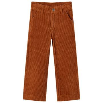 Vidaxl Dječje korduro hlače, boje konjaka, 92