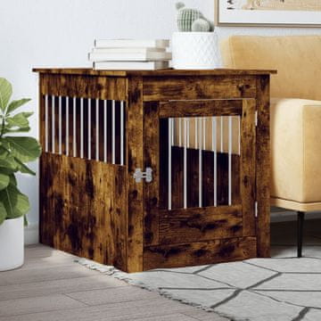 Vidaxl Pregrada za pse dimljeni hrast 64,5 x 80 x 71 cm