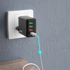 DUDAO A5H punjač 3x USB / USB-C 20W PD QC, crno