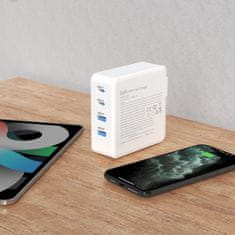 DUDAO A100EU GaN punjač 2x USB-C / 2x USB 100W, bijela