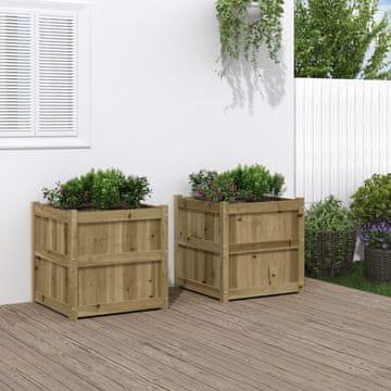 Vidaxl Vrtne žardinjere, 2 kom, impregnirano borovo drvo