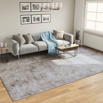 Vidaxl Perivi tepih, sivi, 400 x 300 cm