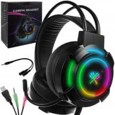 Malatec Pro LED RGB slušalice za igru 5.1 s USB AUX + adapter mikrofon