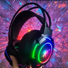 Malatec Pro LED RGB slušalice za igru 5.1 s USB AUX + adapter mikrofon
