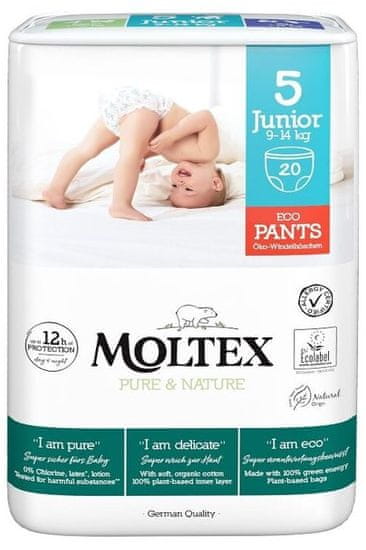 MOLTEX MOLTEX Moltex Pure Pelene gaćice & Nature Junior 9-14 kg (20 komada)