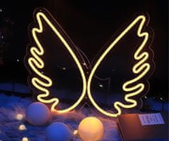 Forever Wings Neon LED svjetlo, ukrasno, podesiva svjetlina, USB, on/off prekidač, bijelo-žuta