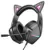 Borofone BO106 gaming slušalice z mačjimi ušesi USB / 3.5mm jack, crno/ružičasta