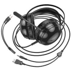 Borofone BO108 gaming slušalice USB / 3.5mm jack, crno