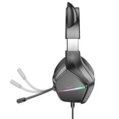 Borofone BO106 gaming slušalice z mačjimi ušesi USB / 3.5mm jack, crno/ružičasta