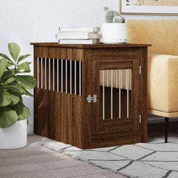 Vidaxl Kavez za pse smeđi hrast 55x80x68 cm materijal na bazi drveta