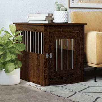 Vidaxl Kavez za pse smeđi hrast 55x75x65 cm materijal na bazi drveta