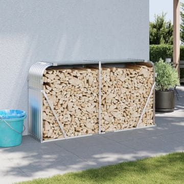 Vidaxl Drveni stalak srebrni 180x45x100 cm pocinčani čelik