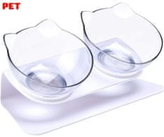 Treatment dvostruka posuda sa postoljem za mačke, 2x 350 ml, 27x12,5x14 cm