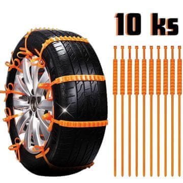 JOIRIDE® Univerzalni auto lanci za snijeg, 10 kom, brzo postavljanje, tihi i izdržljivi, za gume 175–295 mm | NIFTCHAINS