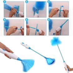HOME & MARKER® Električna rotirajuća četka za prašinu, 2 nastavka, fleksibilna i antistatička za teško dostupna mjesta | DUSTER