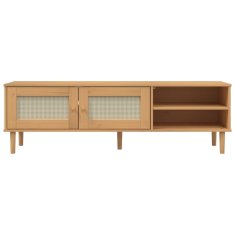 Vidaxl TV ormarić SENJA izgled ratana smeđi 158x40x49 cm od borovine