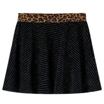 Vidaxl Dječja suknja s vrpcom u struku s leopard printom, crna, 128