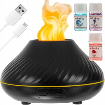Ruhhy LED RGB crni difuzor ovlaživač isparivač 130ml USB + aroma