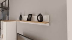 Furnitura ZIDNA POLICA DENVER - BIJELA/HRAST