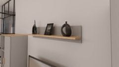 Furnitura ZIDNA POLICA DENVER - SIVA/HRAST