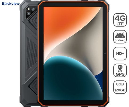 Blackview TAB ACTIVE 6 tablet računalo, 10.1, 4G, 8GB+128GB, IPS, remen, +olovka, narančasta