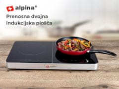 Alpina dvostruka prijenosna indukcijska ploča, 3500 W