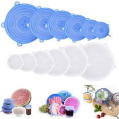 HOME & MARKER® Silikonski elastični poklopci za hranu, set od 12 komada za posude, mikrovalnu, hladnjak i zamrzivač | SILICAPS