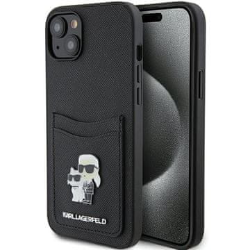 Karl Lagerfeld Karl Lagerfeld Saffiano Cardslot maska za iPhone 15 - crna