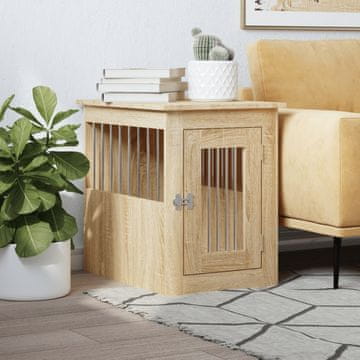 Vidaxl Kavez za pse, hrast sonoma, 45x62x59 cm, materijal na bazi drva