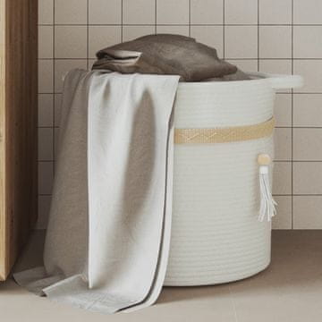 Vidaxl Košara za pohranu bijela Ø38x36 cm pamučna