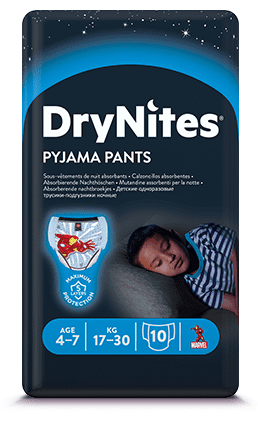 Huggies noćne pelene Dry Nites Medium 4-7 godine (17-30 kg) za dečke 10 komada