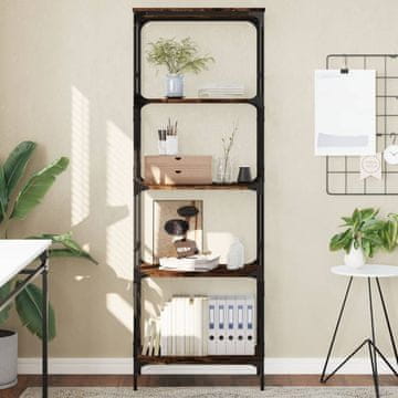 Vidaxl Biblioteka s 5 razina, dimljena hrastovina, 59x35x171 cm