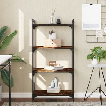 Vidaxl Biblioteka s 4 etaže, dimljena hrastovina, 60x30x120 cm