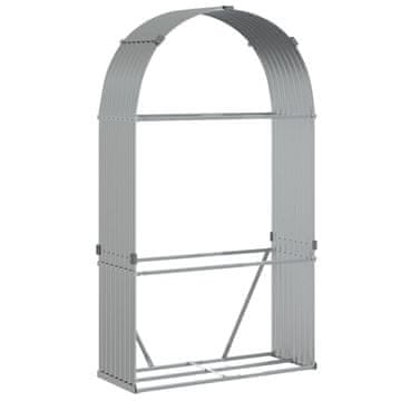 Vidaxl Držač za cjepanice srebrni 120x45x210 cm od pocinčanog čelika
