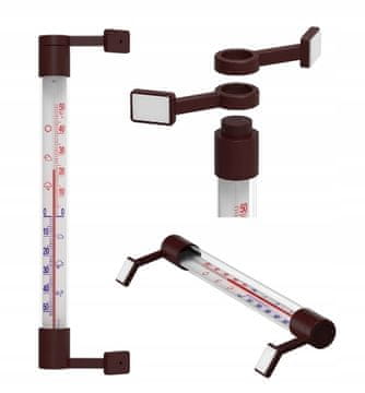 Browin Smeđi samoljepljivi vanjski termometar 22 cm
