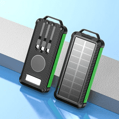 BOT Solarna power banka SP4 1 panel 10000mAh s kablovima crna