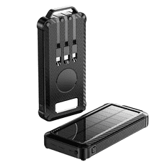 BOT Solarna power banka SP4 1 panel 10000mAh s kablovima crna