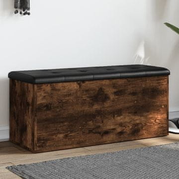Vidaxl Klupa za odlaganje dimljeni hrast 102x42x45 cm