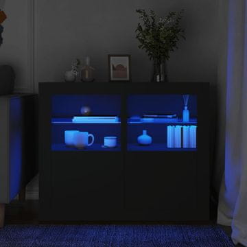 Vidaxl LED ormarići, 2 kom., crni, materijal na bazi drveta