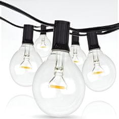 HOME & MARKER® Vanjska svjetlosna girlanda 7,5 m s 25 žarulja, dekorativne lampice tople svjetlosti za vrt i terasu | YARDBULBS, bijela